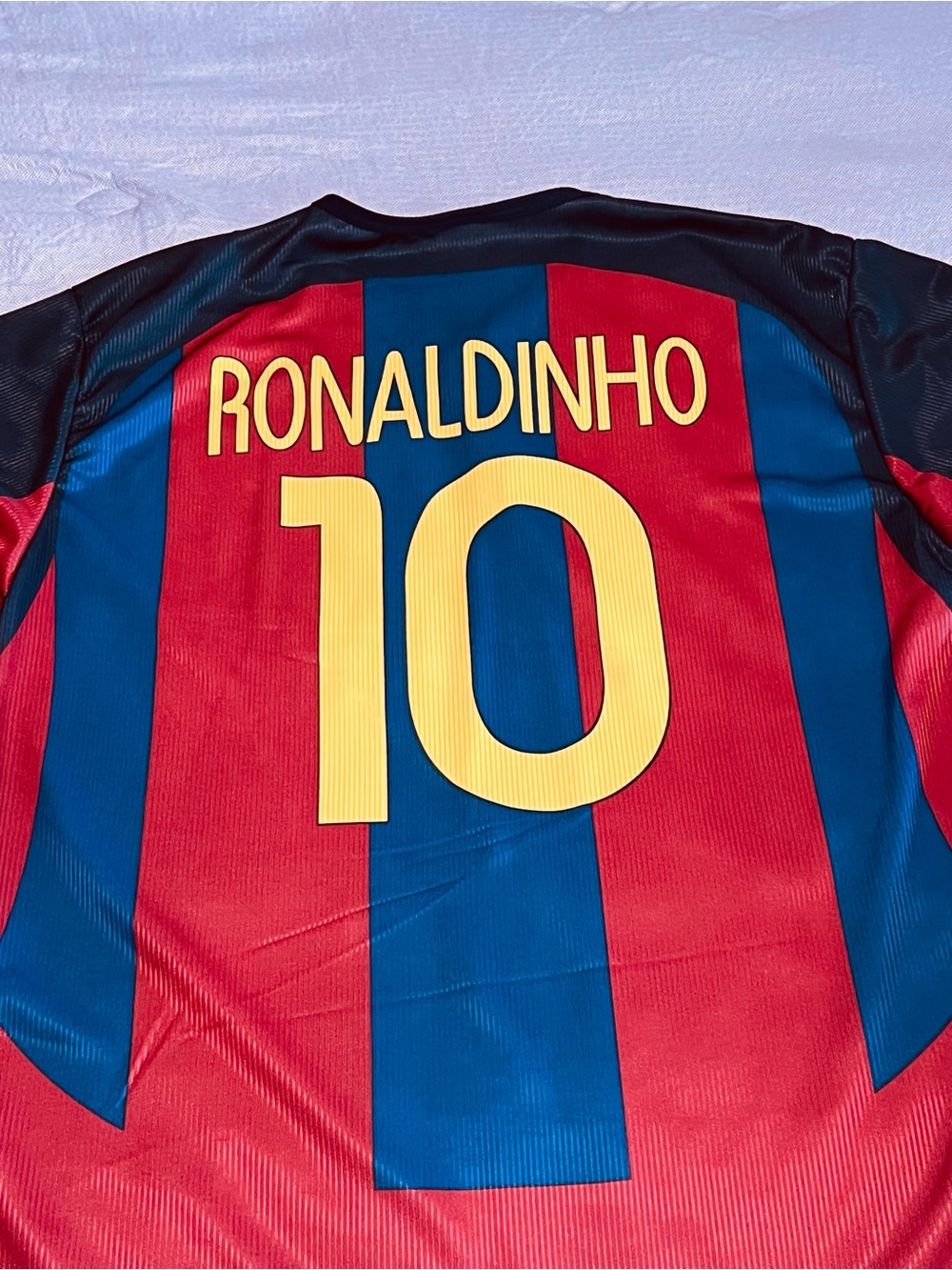 Men's Red & Blue Ronaldinho #10 Soccer Jersey